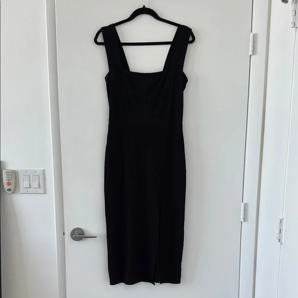 Reformation Black Midi Dress L - Picture 2 of 7
